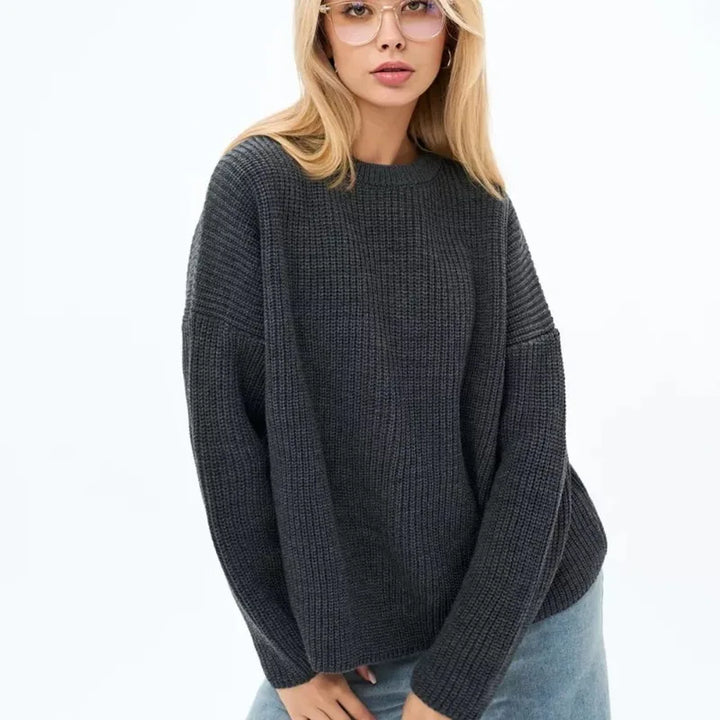 Royal Drop-Shoulder Knit Sweater