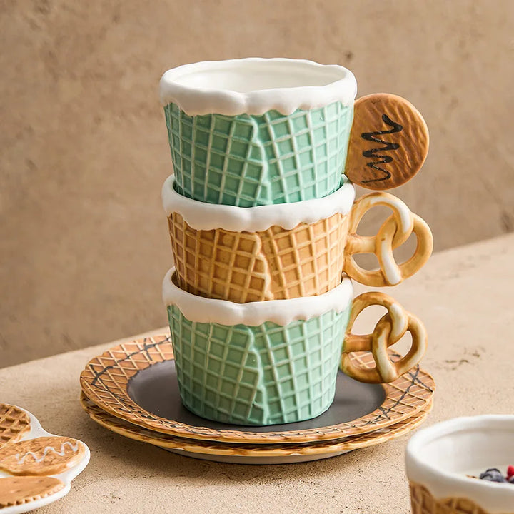 Biscuit Ceramic Mug & Plate Set