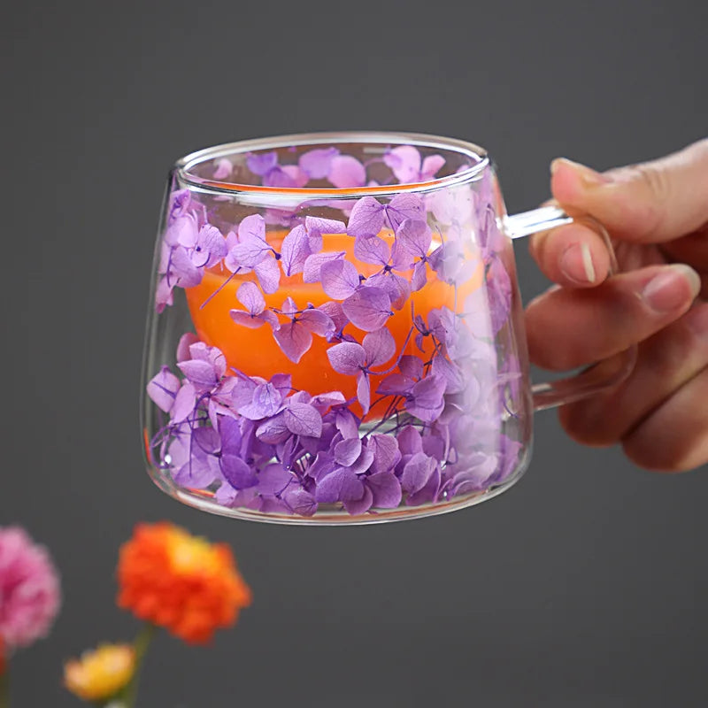 Flower's Glass Cup