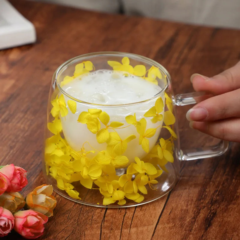 Flower's Glass Cup