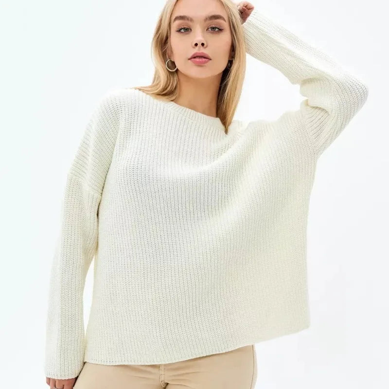 Royal Drop-Shoulder Knit Sweater