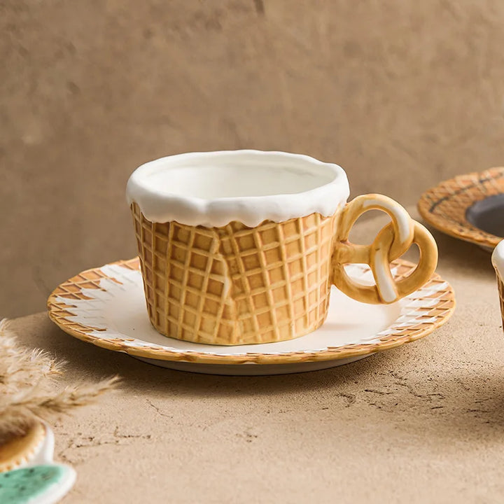 Biscuit Ceramic Mug & Plate Set